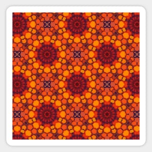 Intense Red-Orange Sunburst Flower Looking Pattern - WelshDesignsTP005 Magnet